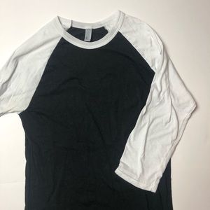 American Apparel Black/White Raglan Tee